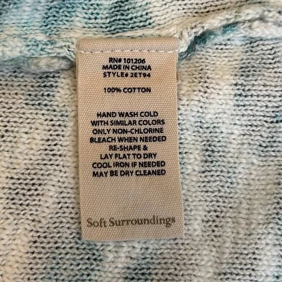 Aqua and green pastels 100% cotton shirt - Picture 7 of 11